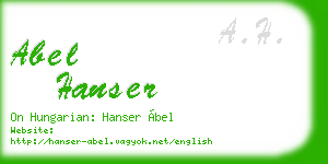 abel hanser business card